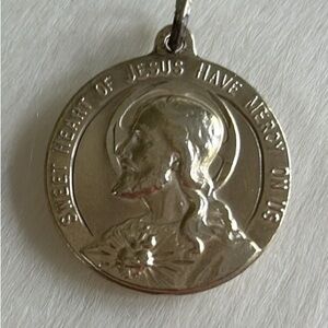Sacred Heart of Jesus Silver Plated Medallion